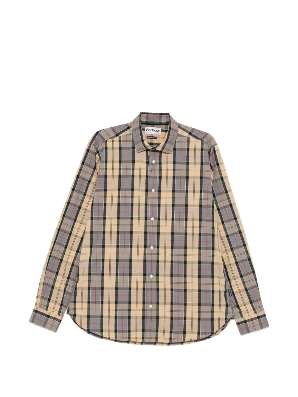 BARBOUR Camicia a quadri beige e grigio