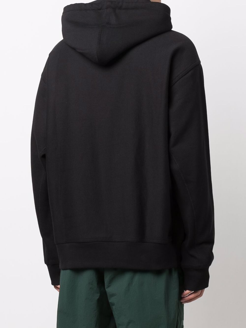 CARHARTT WIP Felpa in cotone nero con logo ricamato frontale