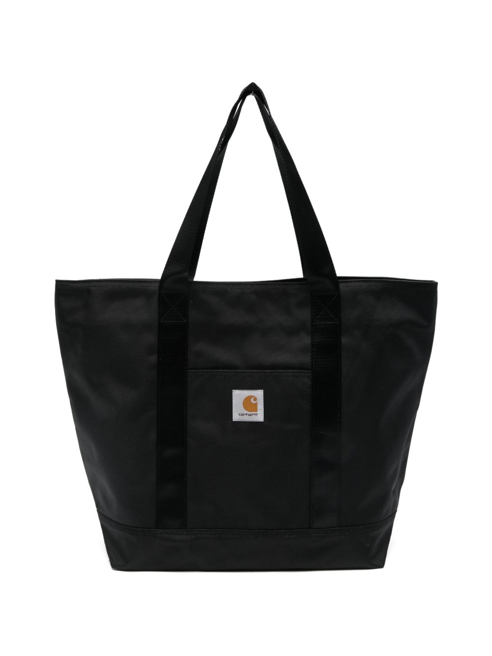 CARHARTT WIP Shopping bag nera con logo ricamato