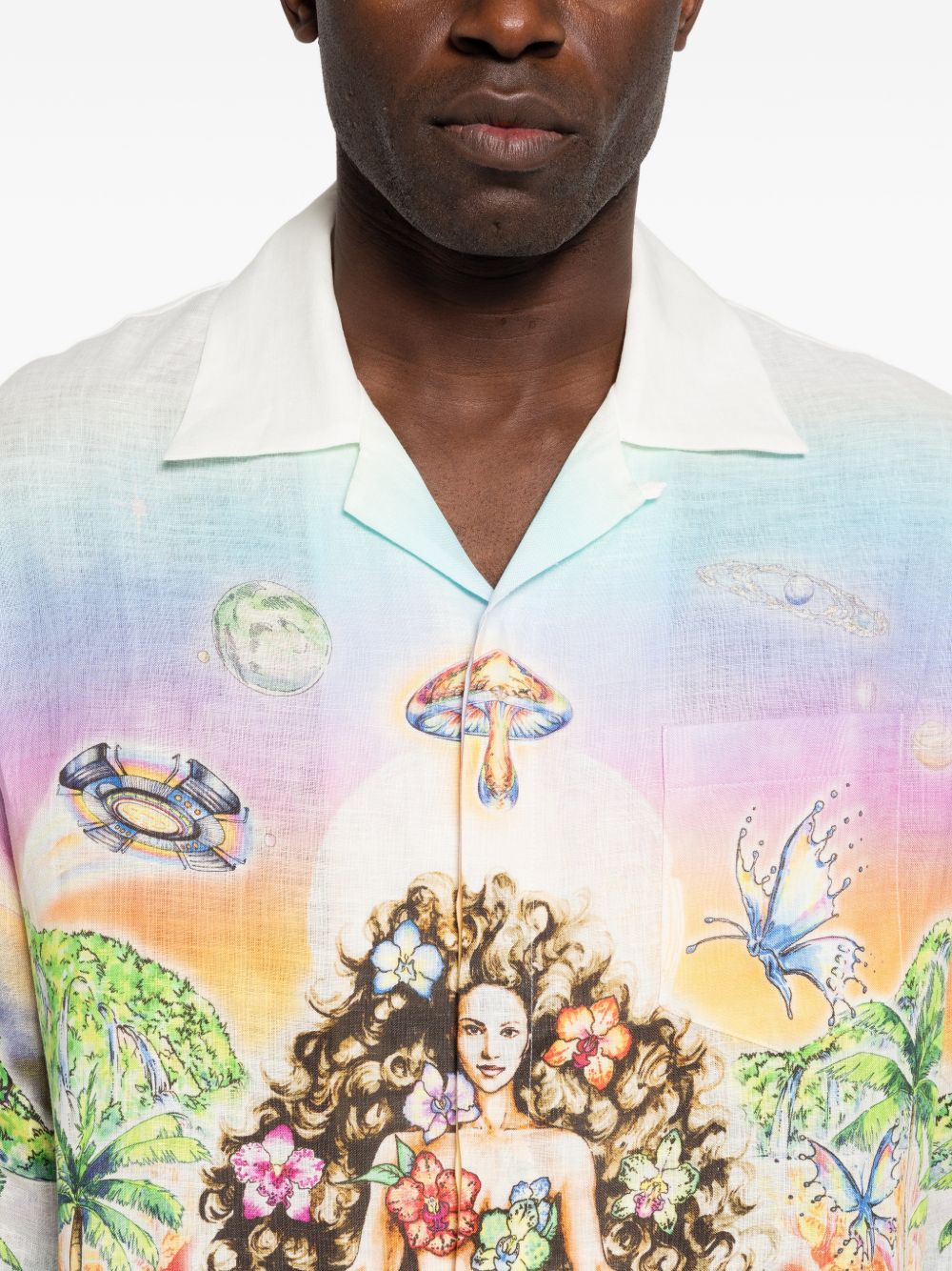 CASABLANCA Camicia in seta con stampa multicolore