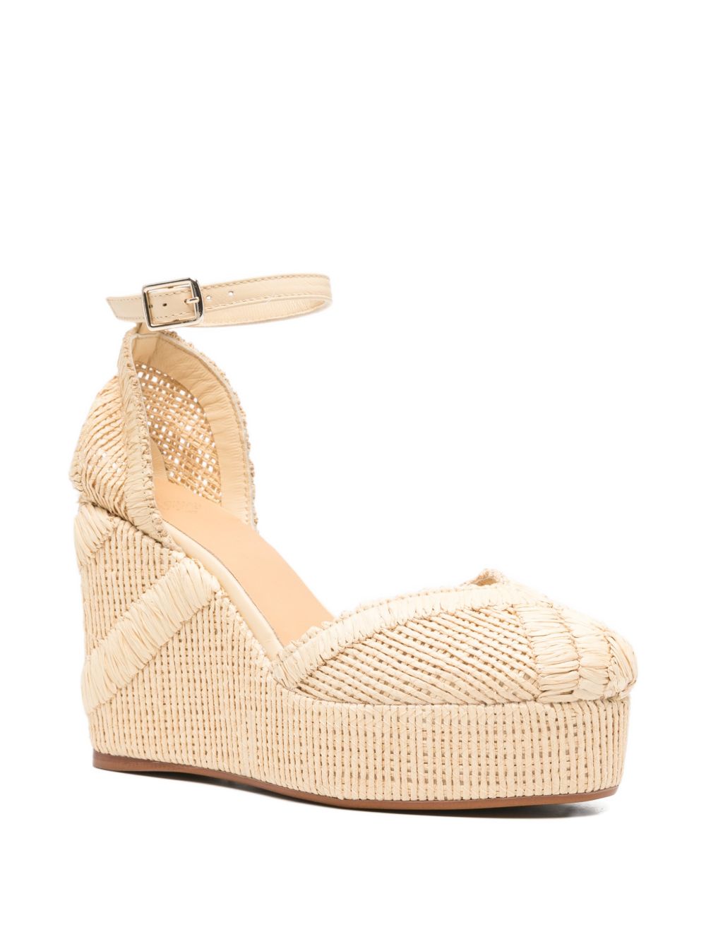 CASTANER Zeppe beige con cinturino