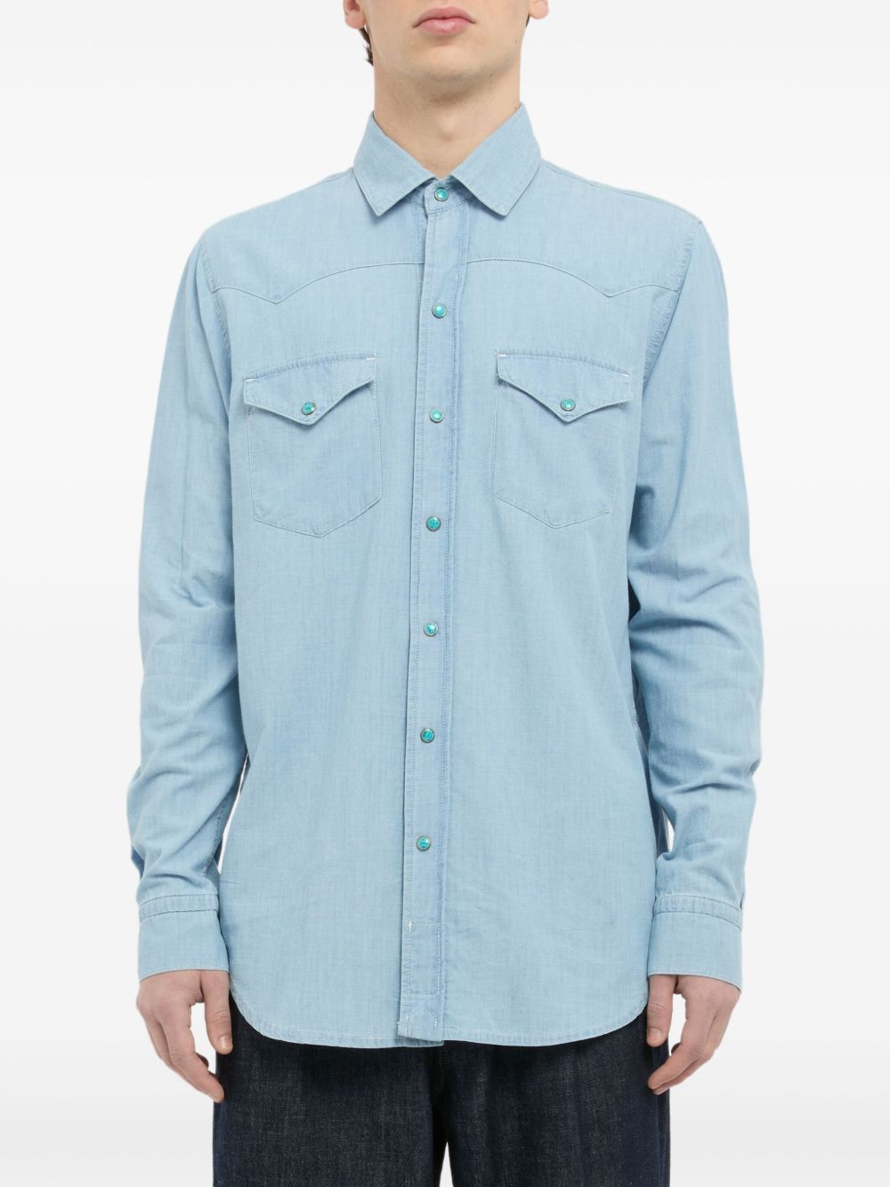 CHESAPEAKES Camicia 'Flagstaff' in denim con tasche