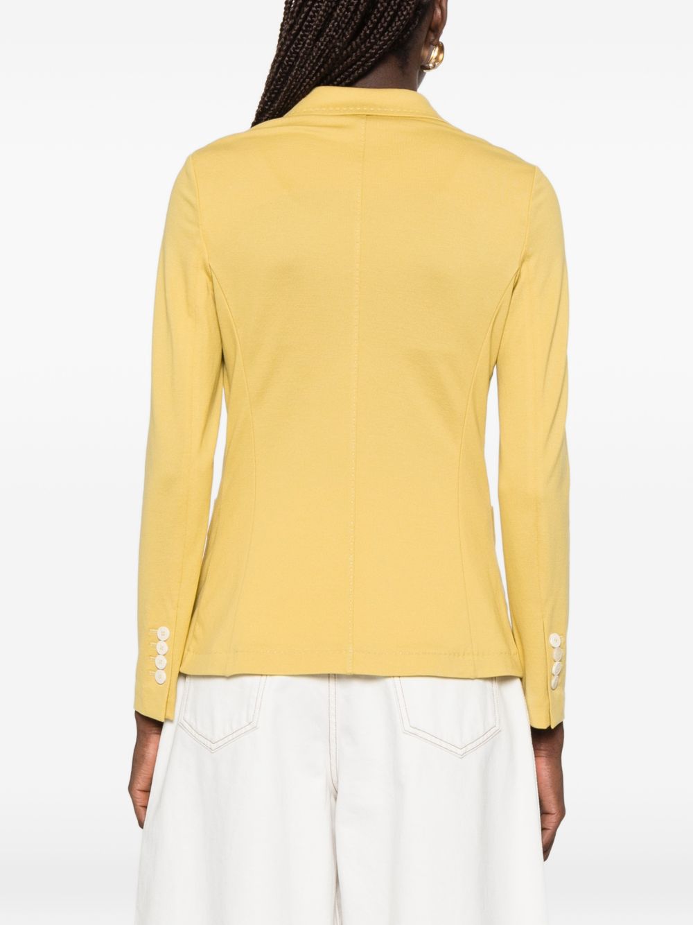 CIRCOLO 1901 Blazer monopetto in cotone elasticizzato giallo