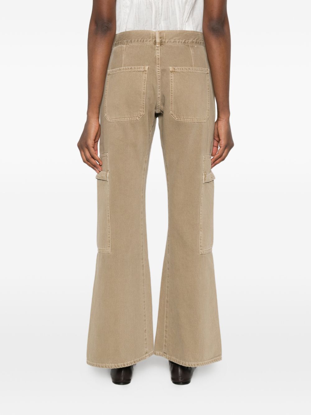 CITIZENS OF HUMANITY Jeans Clina a zampa beige con tasche