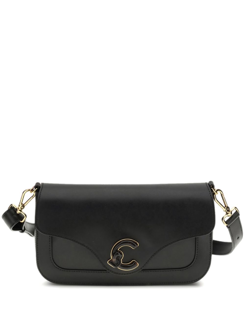 COCCINELLE Borsa a tracolla nera con logo