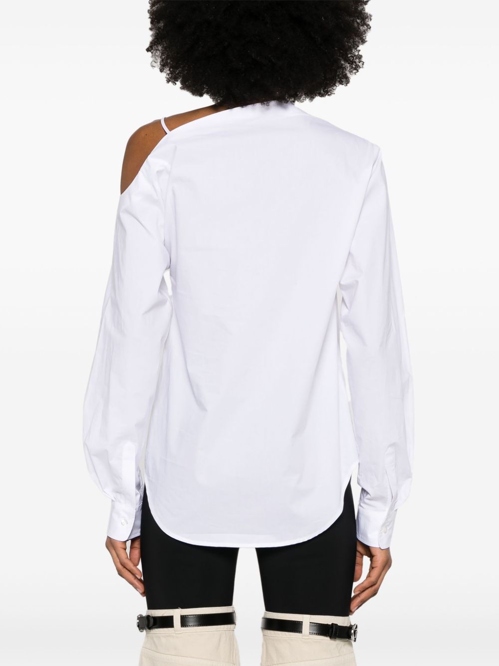 COPERNI Camicia asimmetrica in cotone bianco