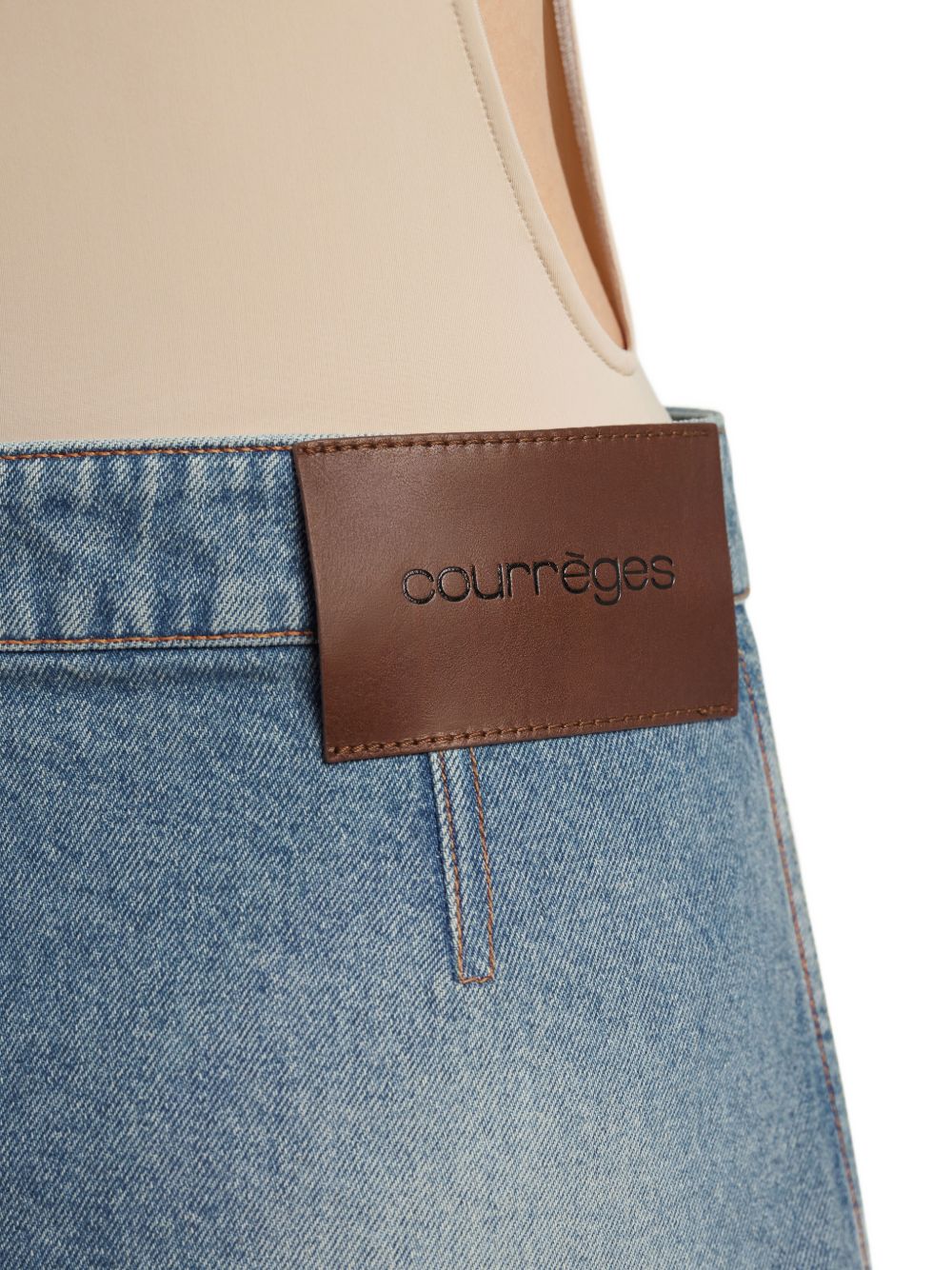 COURREGES Minigonna in denim di cotone con tasche