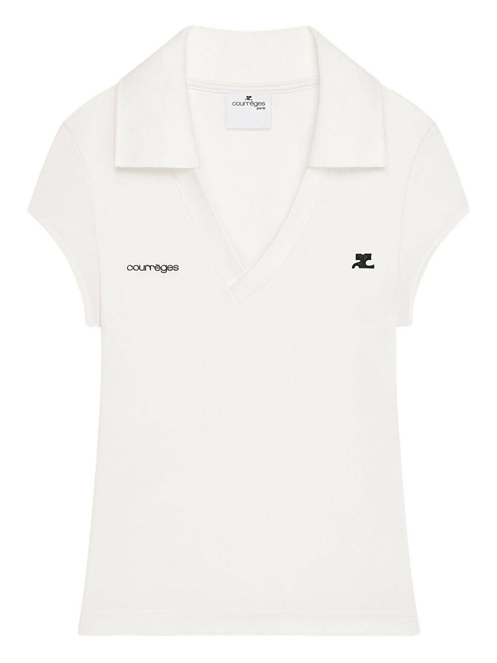 COURREGES Polo a maniche corte bianca con logo