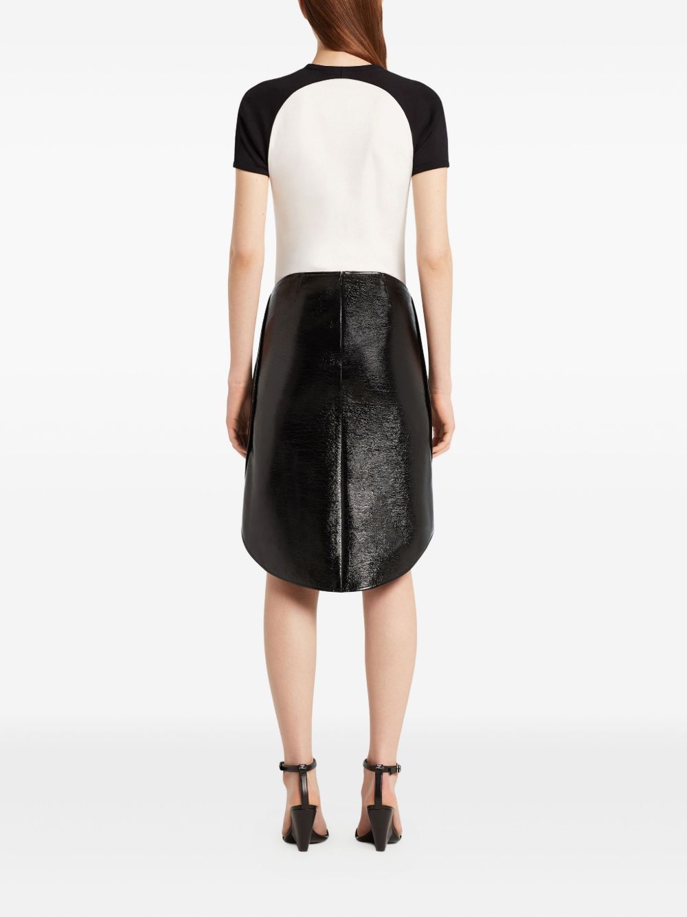 COURREGES T-shirt a maniche corte bianca e nera