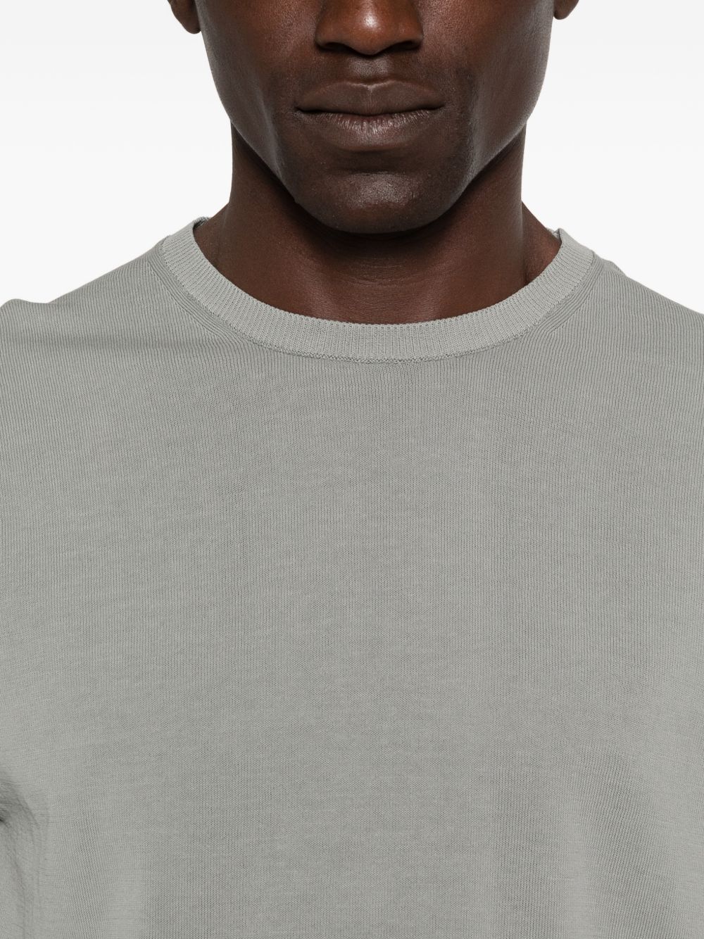 DANIELE FIESOLI T-shirt grigia in cotone leggero a maniche corte