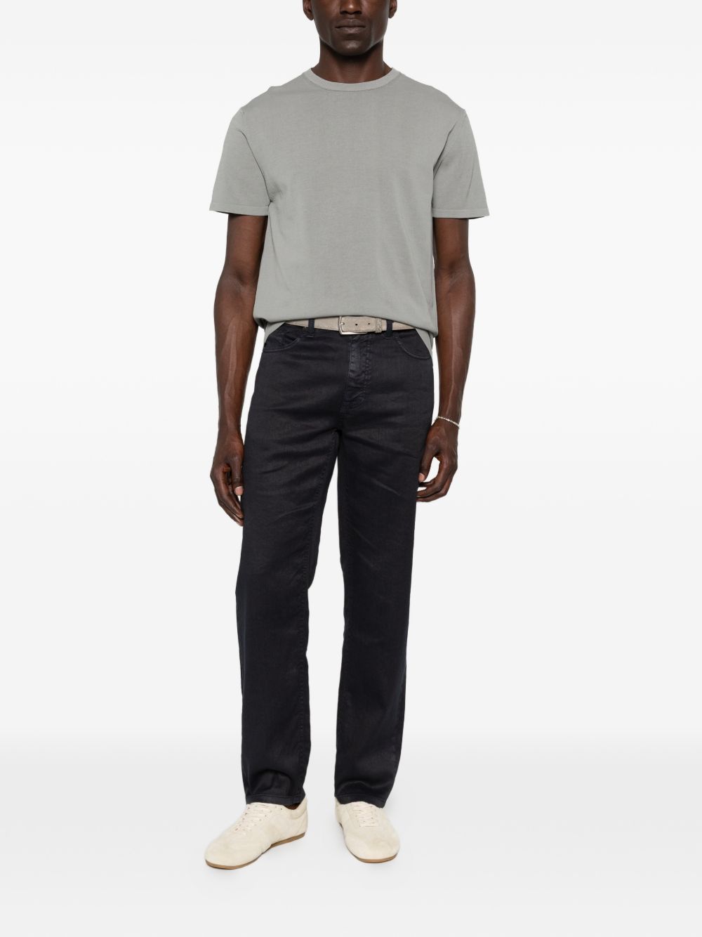 DANIELE FIESOLI T-shirt grigia in cotone leggero a maniche corte