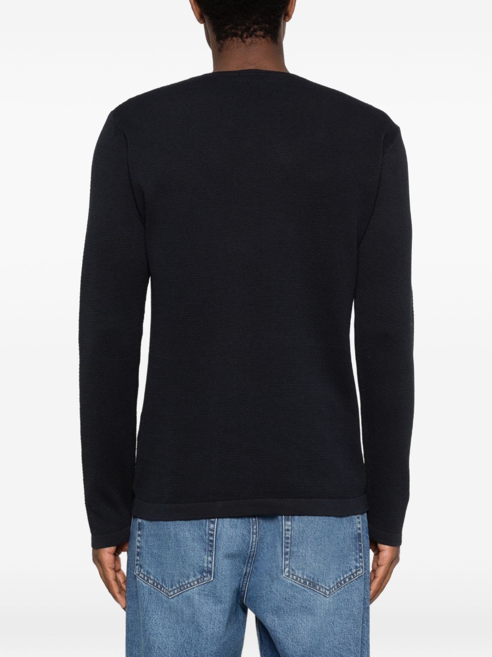 DANIELE FIESOLI T-shirt a maniche lunghe in maglia fine di cotone blu