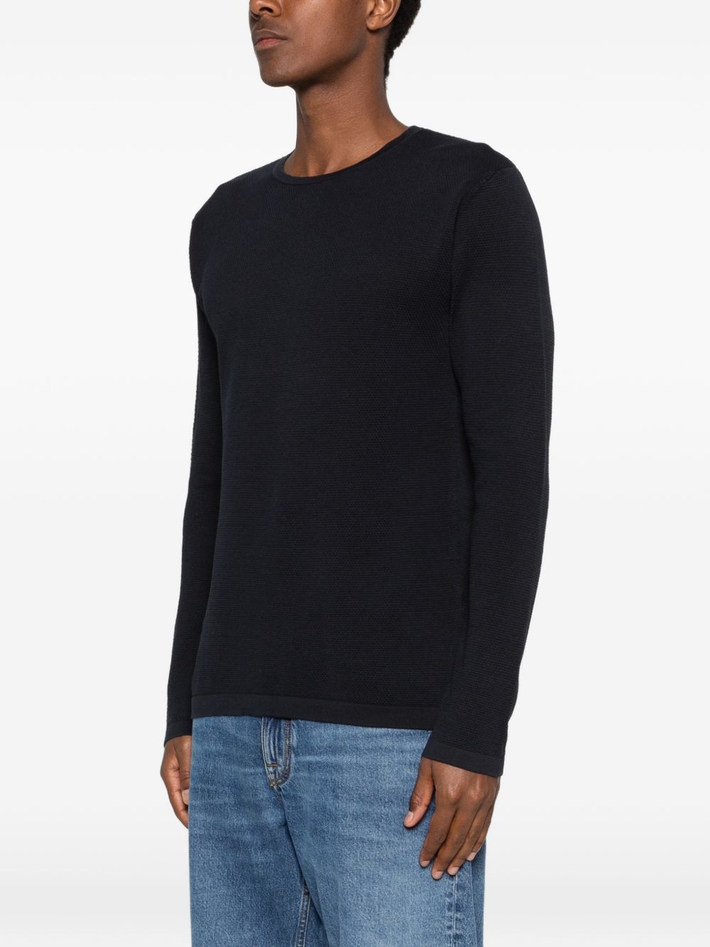 DANIELE FIESOLI T-shirt a maniche lunghe in maglia fine di cotone blu
