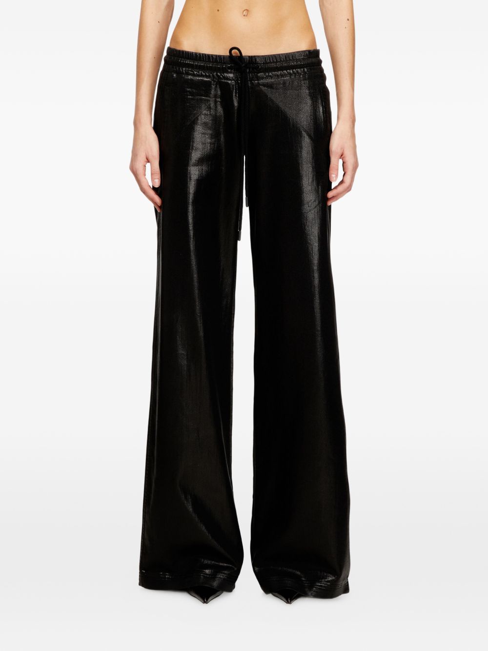 DIESEL pantaloni nero effetto pelle