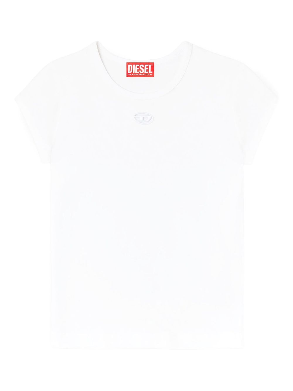 DIESEL T-shirt in cotone bianco a maniche corte