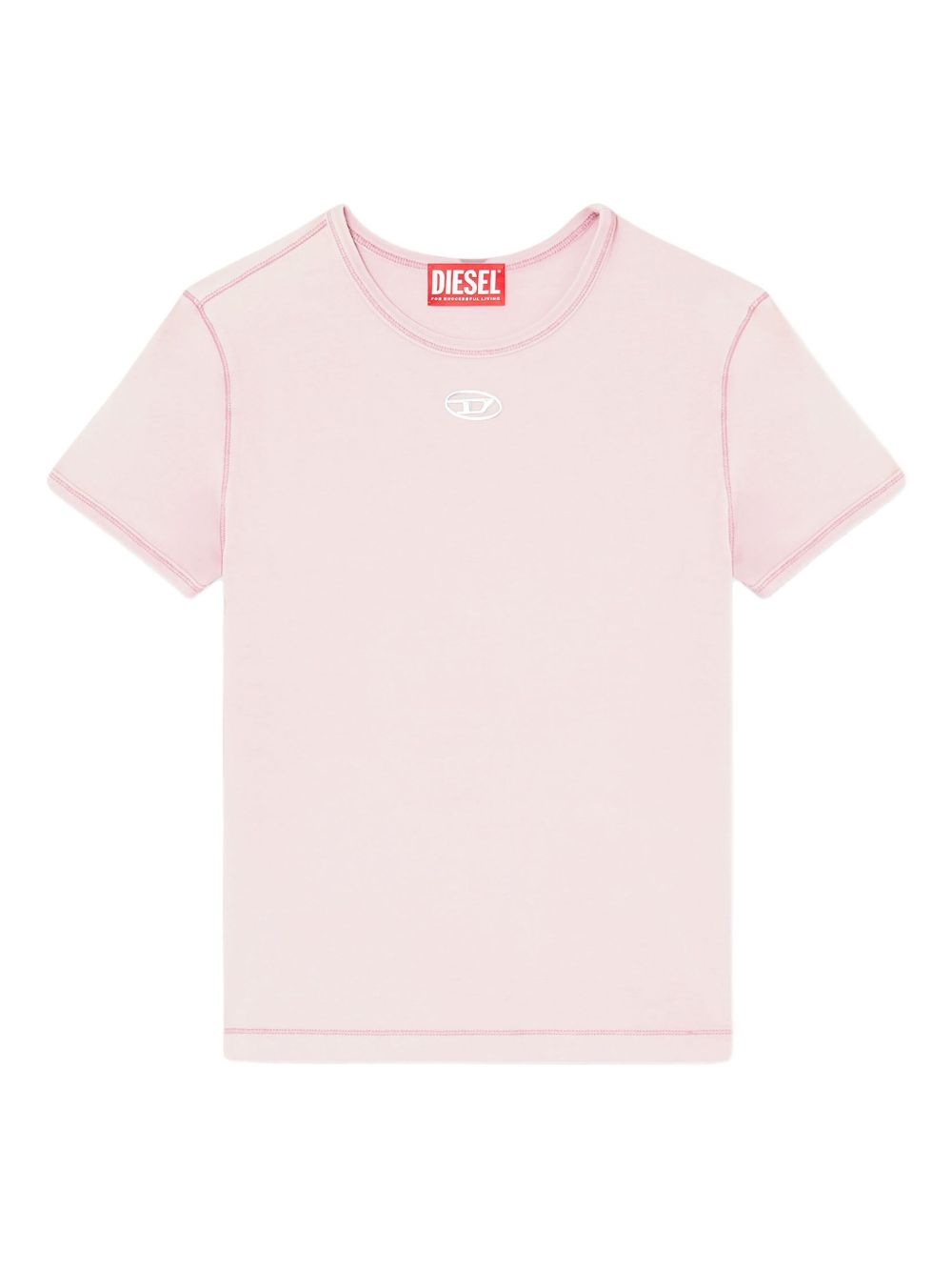 DIESEL T-shirt con logo in cotone rosa