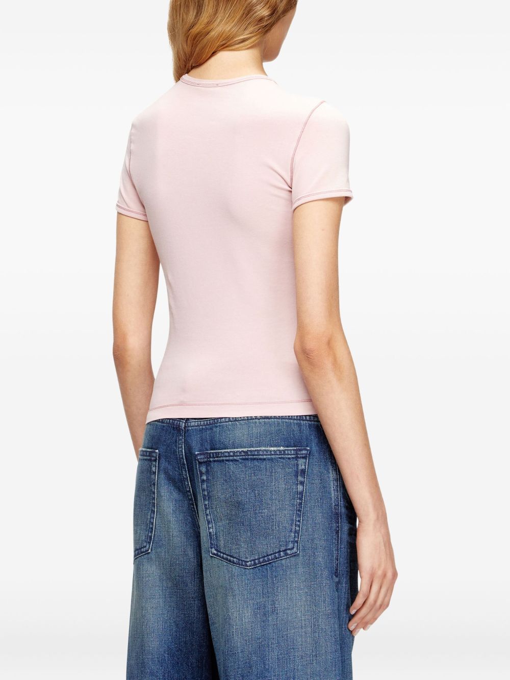 DIESEL T-shirt con logo in cotone rosa