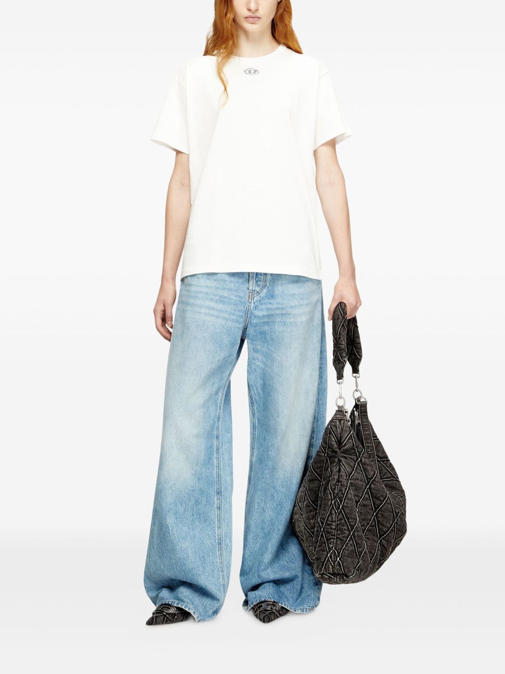 DIESEL T-shirt bianca a maniche corte