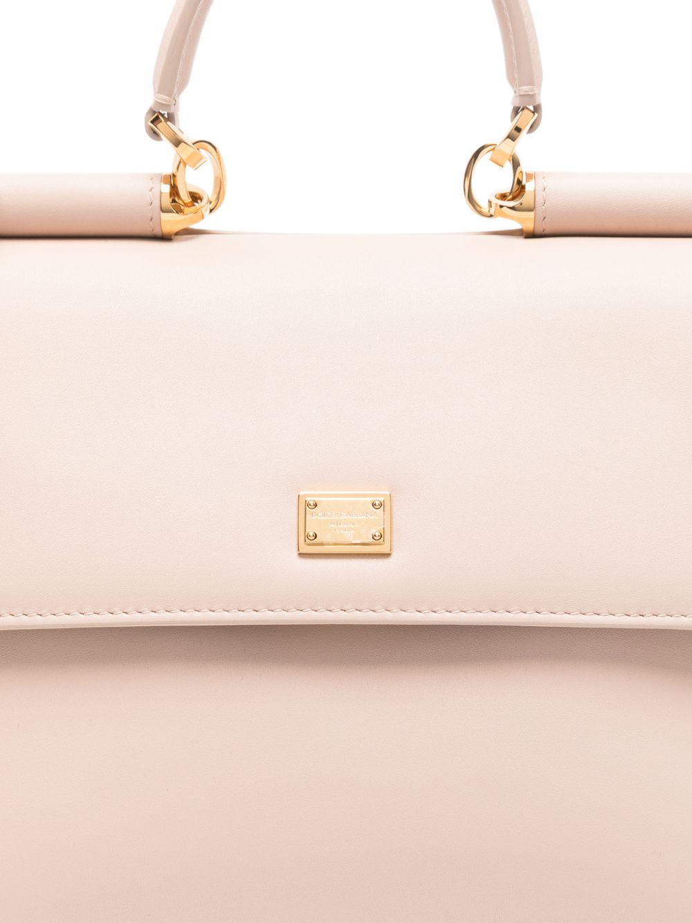 DOLCE e GABBANA Borsa a mano My Sicily in pelle di vitello plongé nude con tracolla removibile