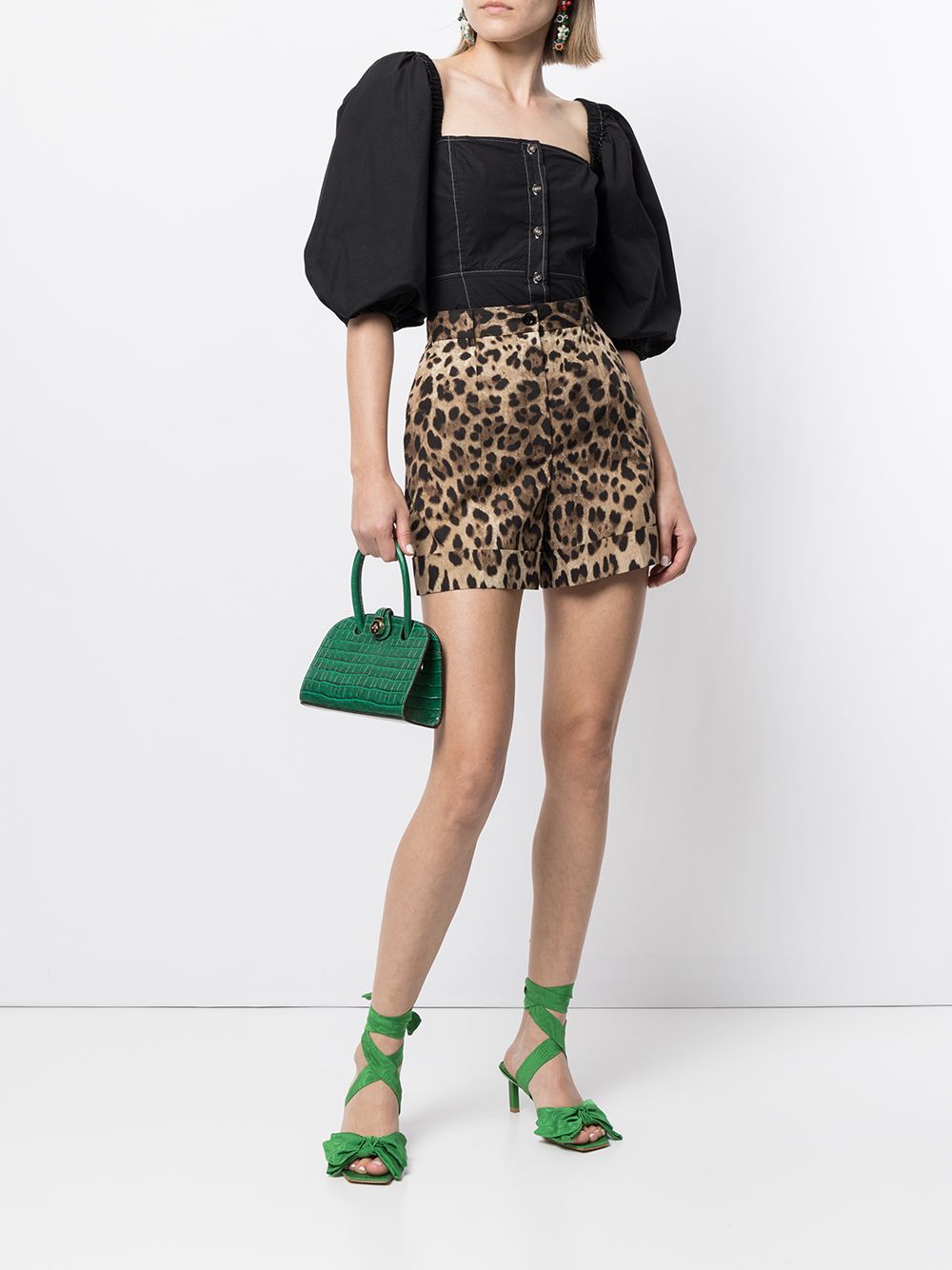 DOLCE e GABBANA Shorts in cotone leopardati