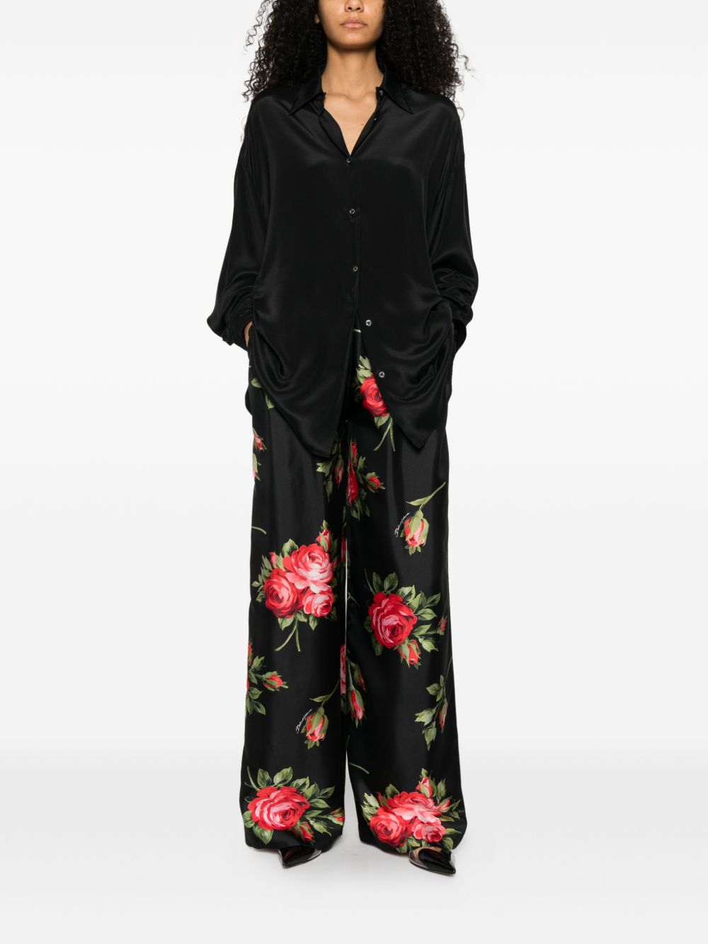 DOLCE e GABBANA Pantaloni ampi in seta