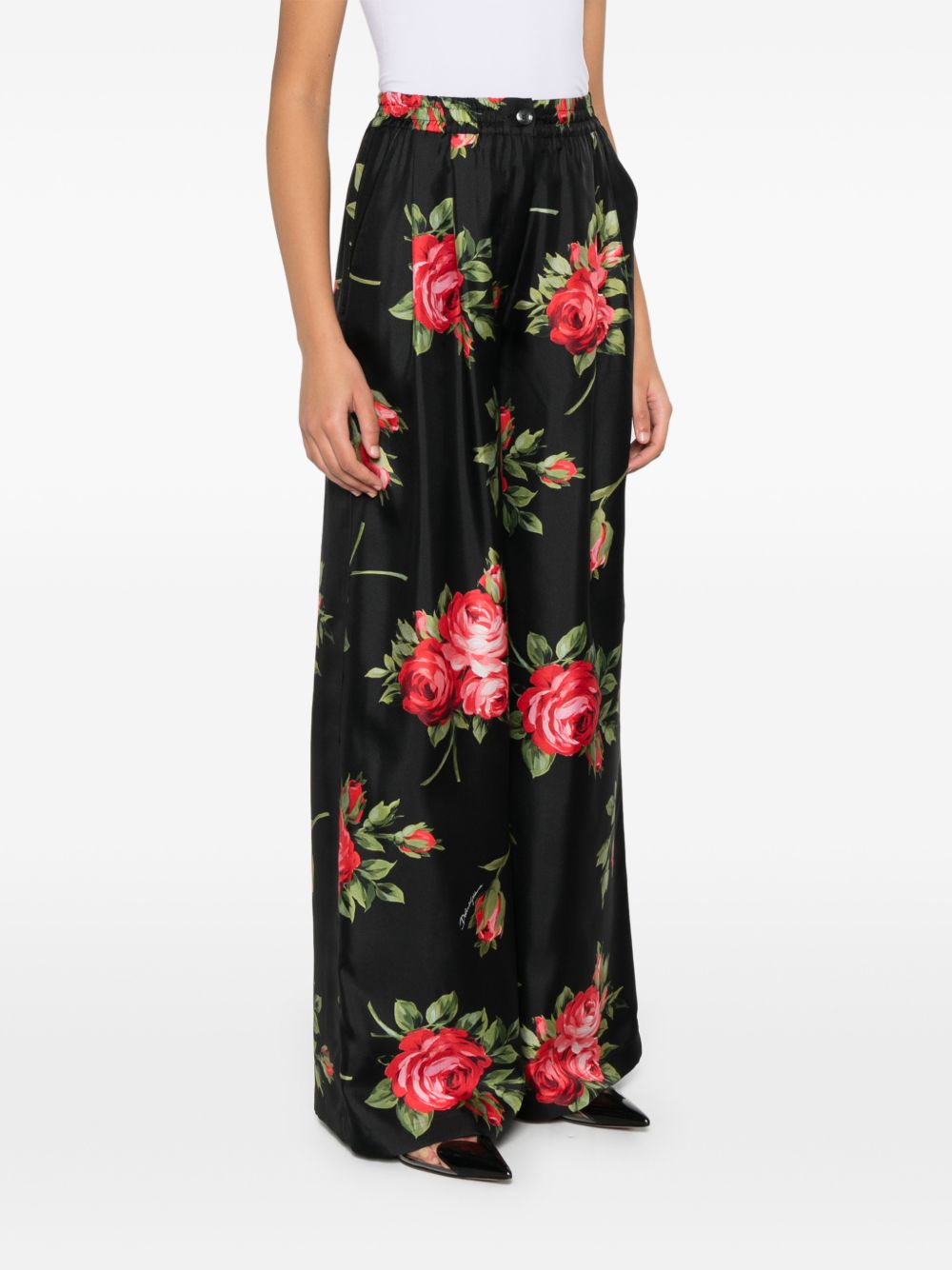 DOLCE e GABBANA Pantaloni ampi in seta