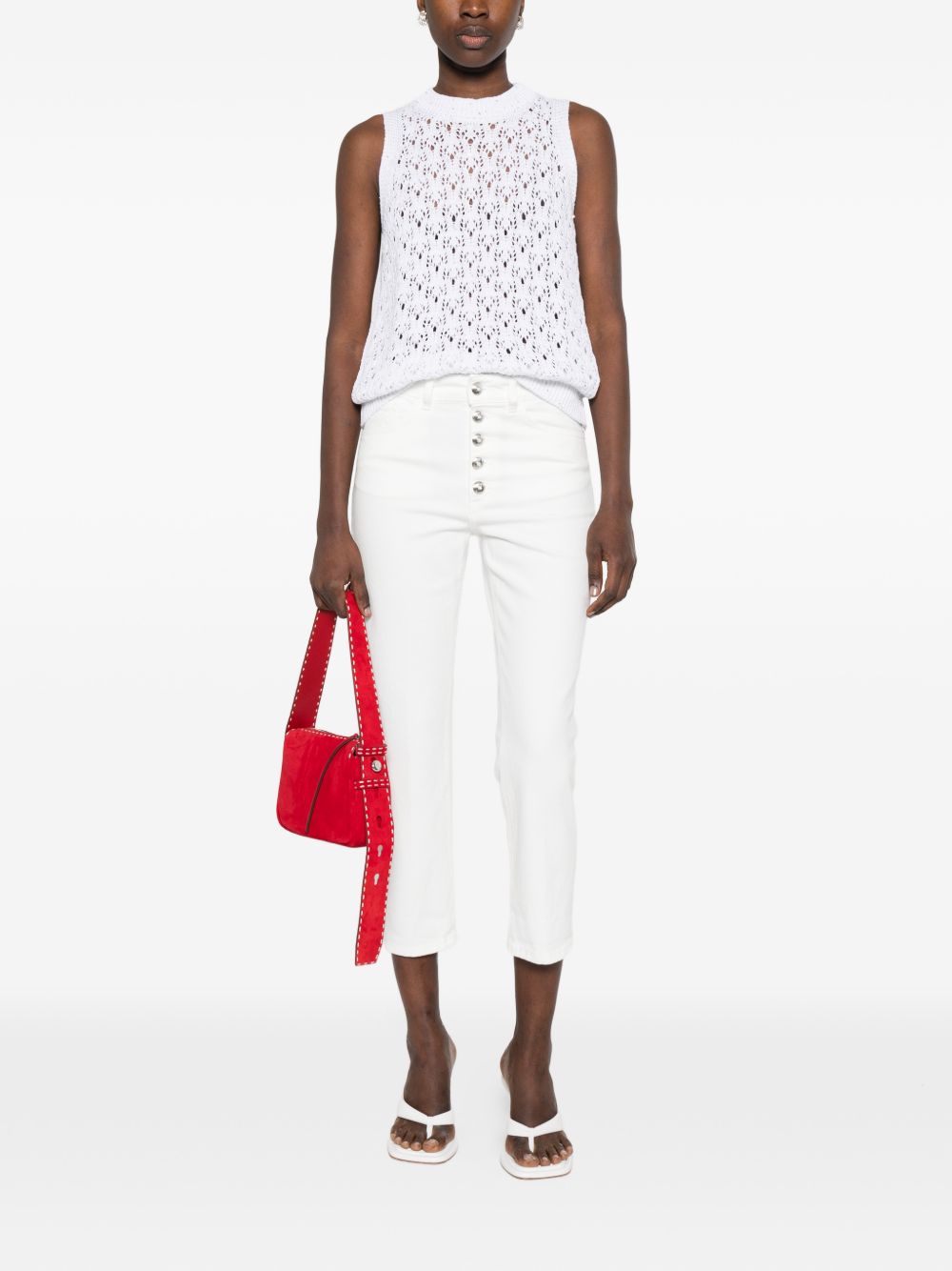 DONDUP Jeans Koons bianchi con bottoni