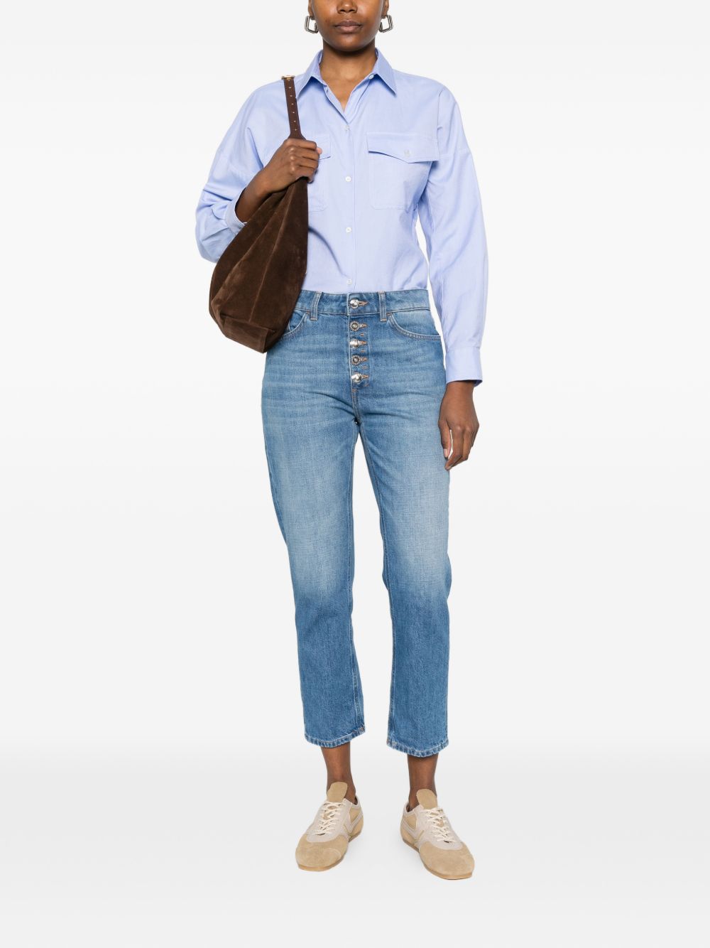 DONDUP Jeans lunghi Koons con bottoni