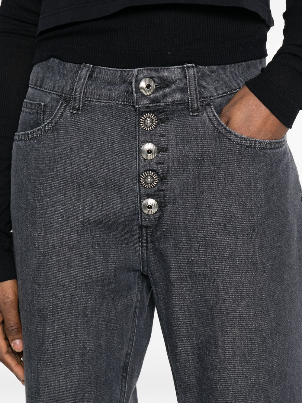 DONDUP Jeans Koons grigi con bottoni