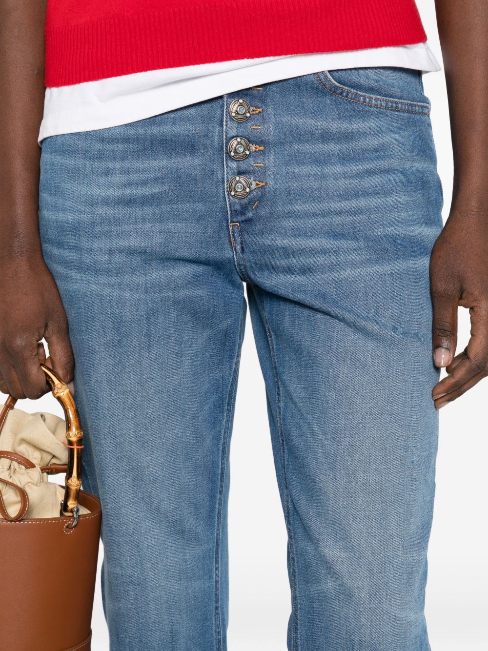 DONDUP Jeans Koons in blu denim con bottoni