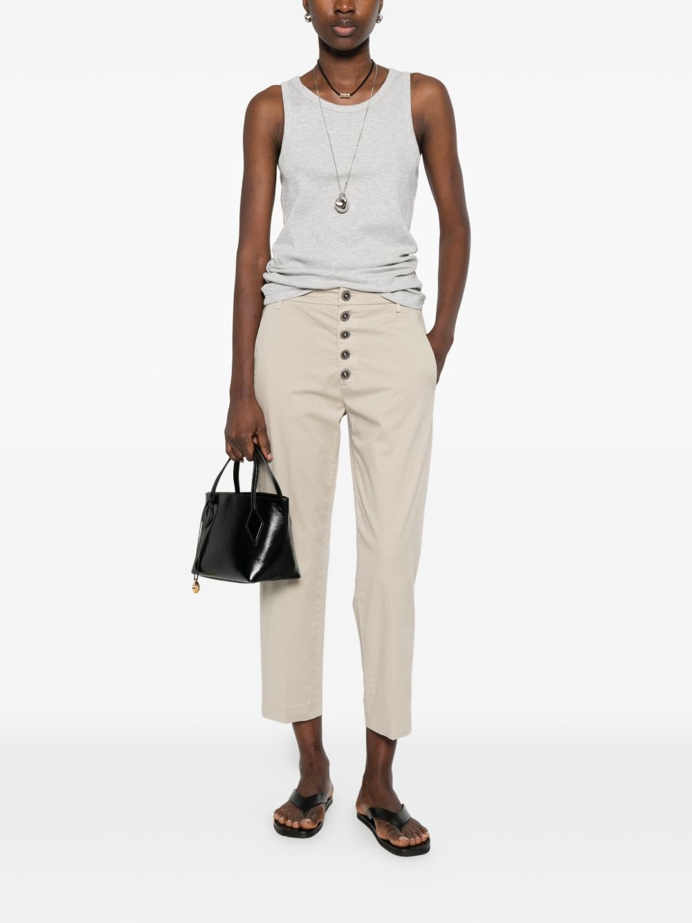 DONDUP Pantaloni Nima beige con bottoni