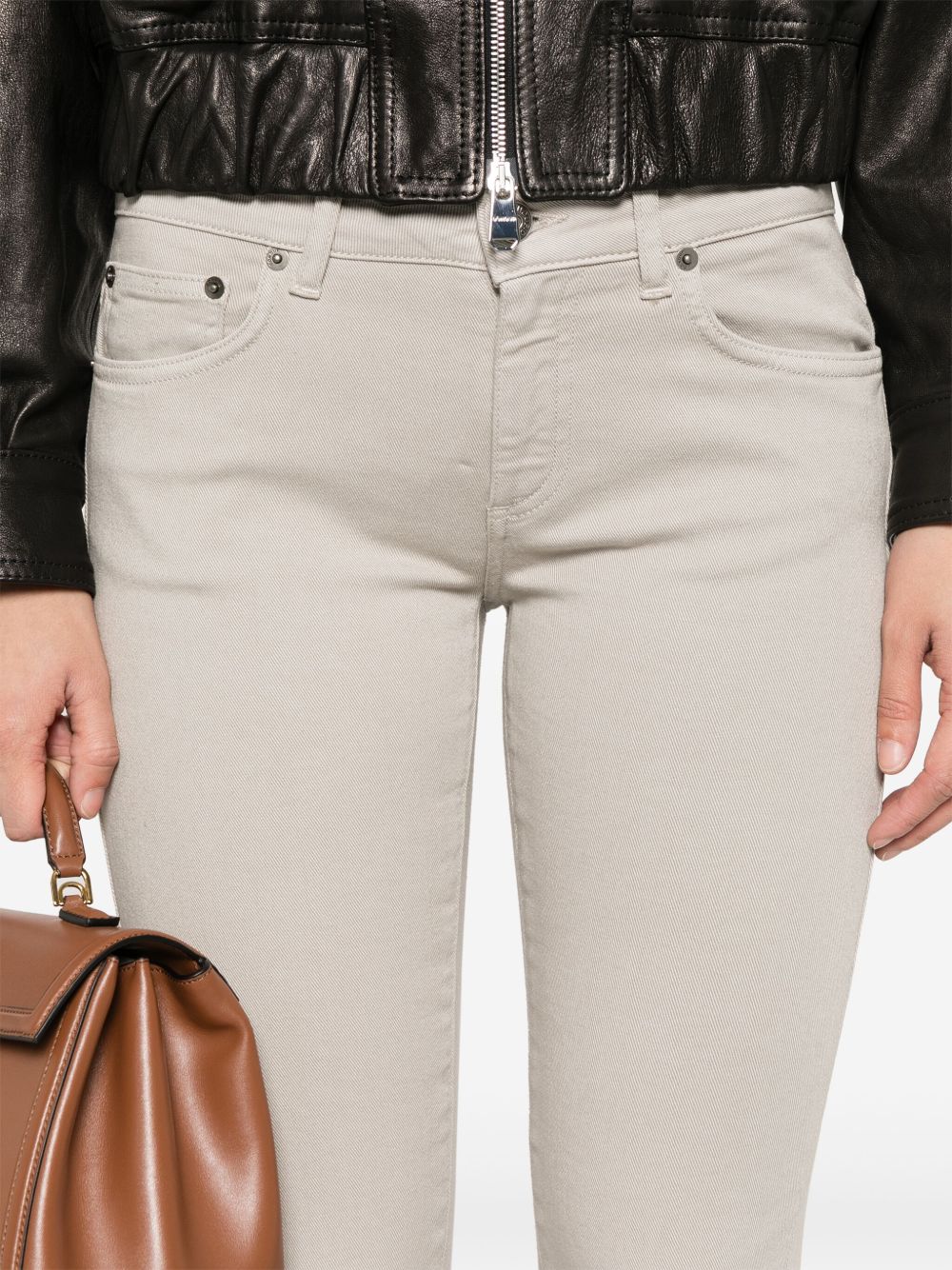 DONDUP Pantaloni skinny in cotone elasticizzato grigio