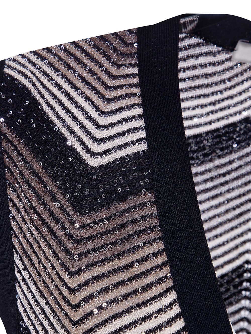 D EXTERIOR Gilet lungo a righe con micro paillettes
