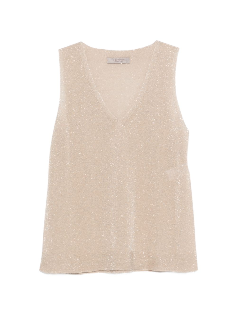 D EXTERIOR Top con scollo a V in lurex