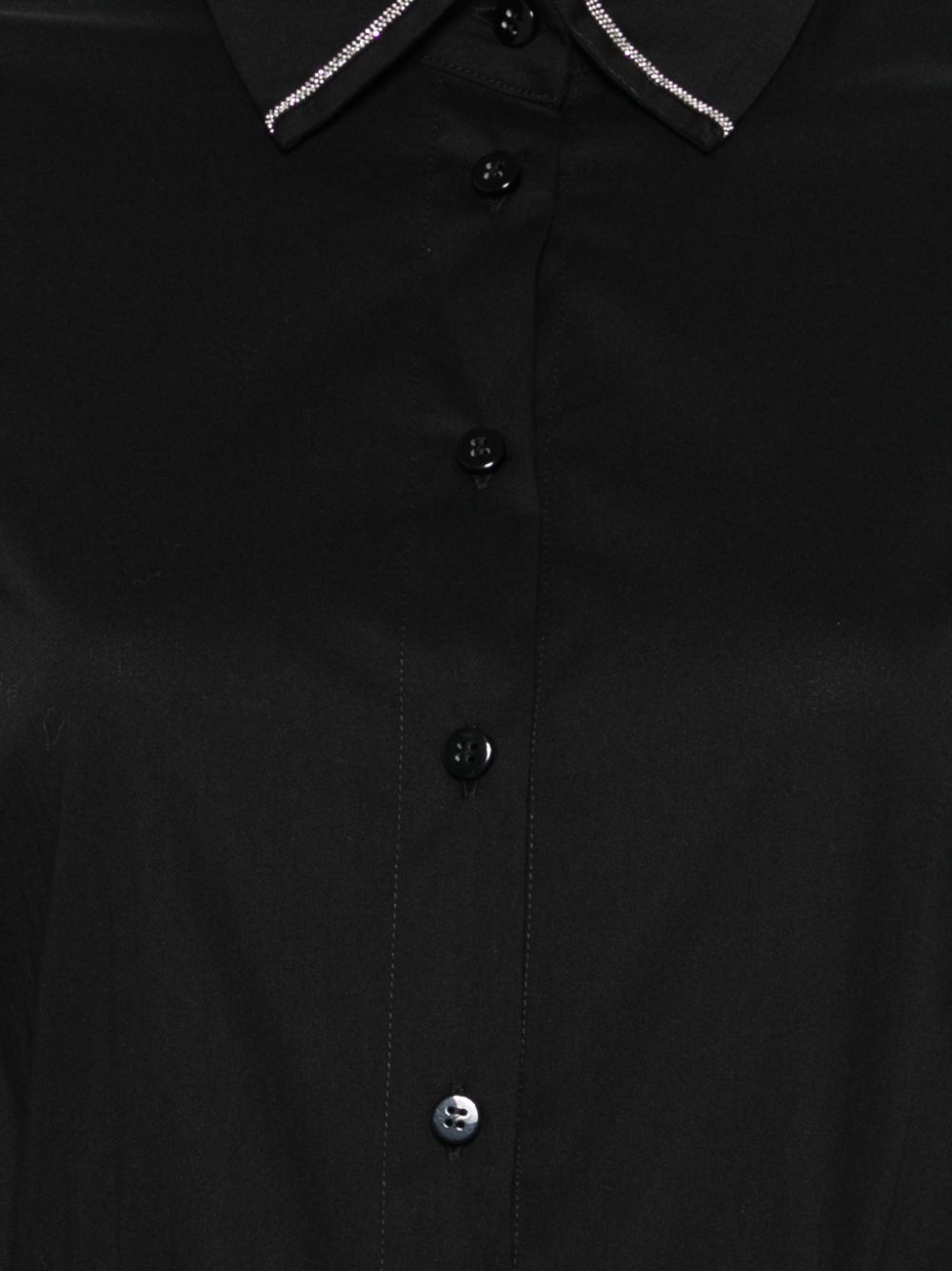 D EXTERIOR Abito lungo nero con dettagli in strass su collo e maniche