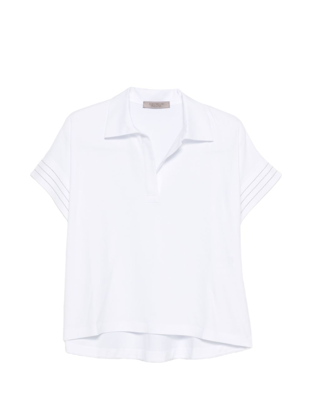 D EXTERIOR Polo in cotone elastticizzato bianco