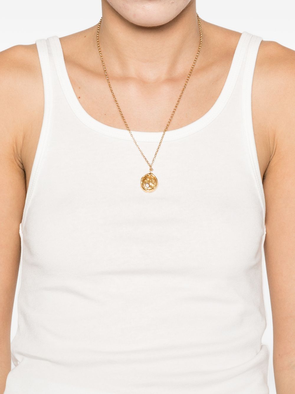 ELEH Top in maglia a costine con scollo quadrato in tessuto bianco