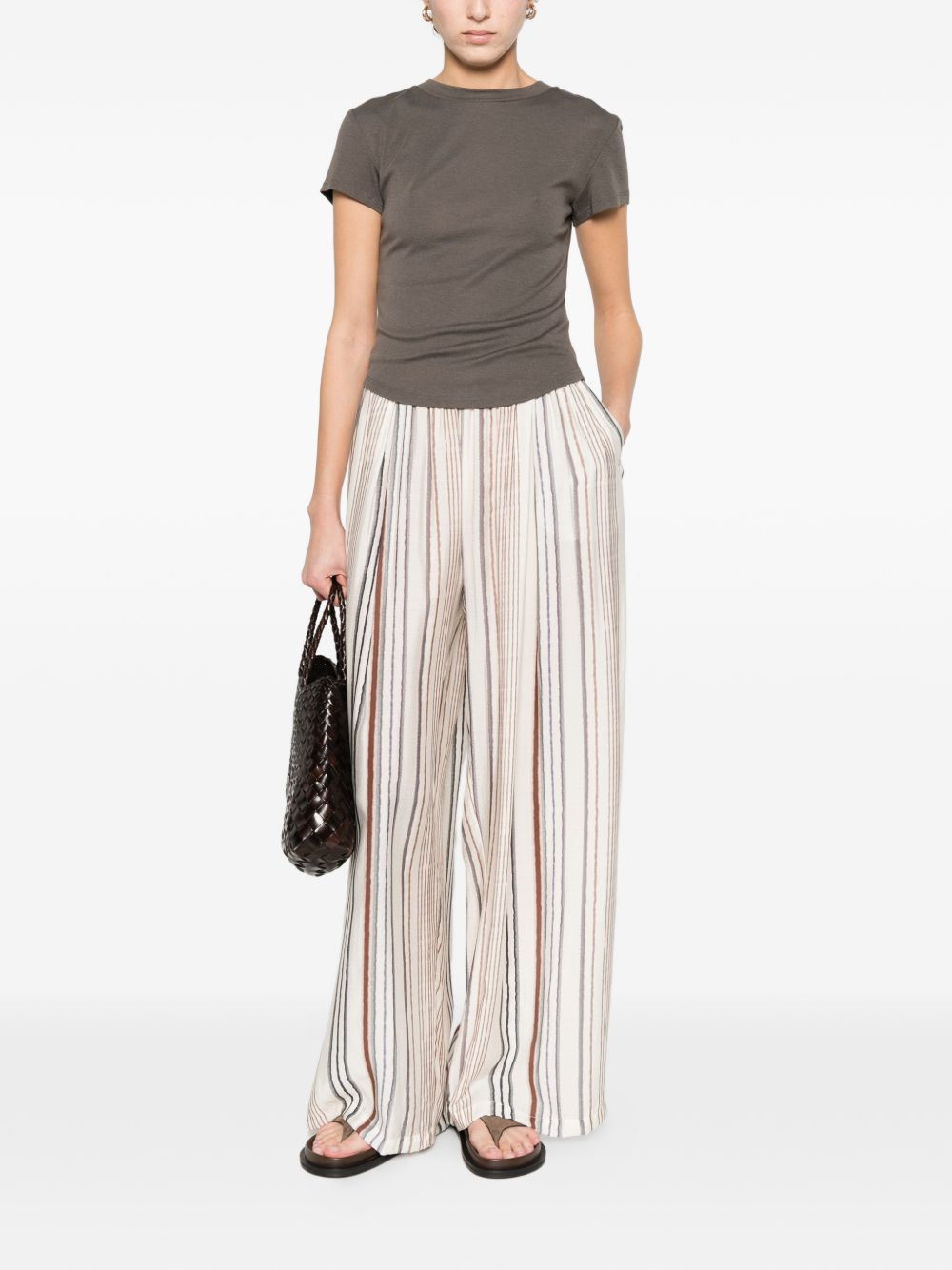 ELEH Top marrone con scollo rotondo