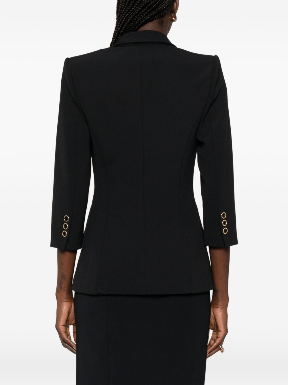ELISABETTA FRANCHI Giacca blazer nera con maniche a 3/4
