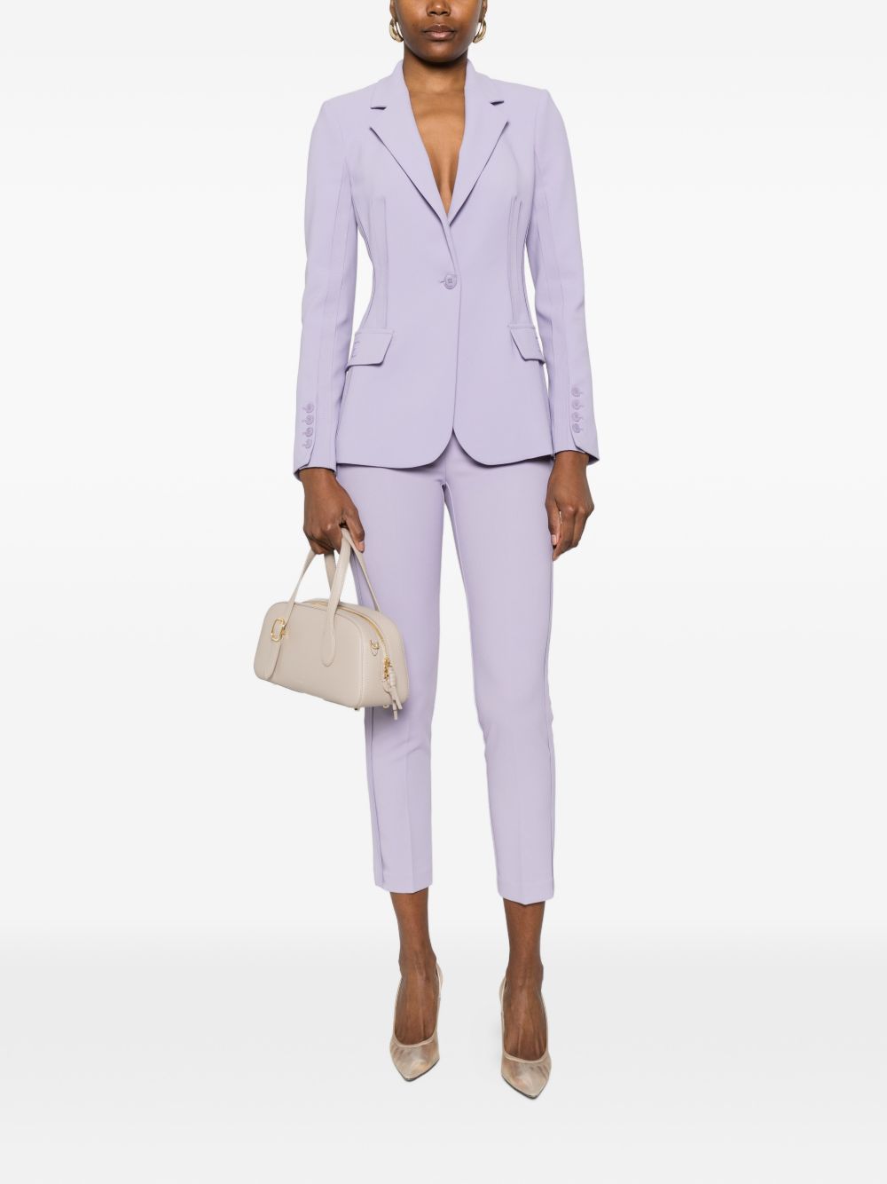 ELISABETTA FRANCHI Blazer elegante color lilla con fodera interna