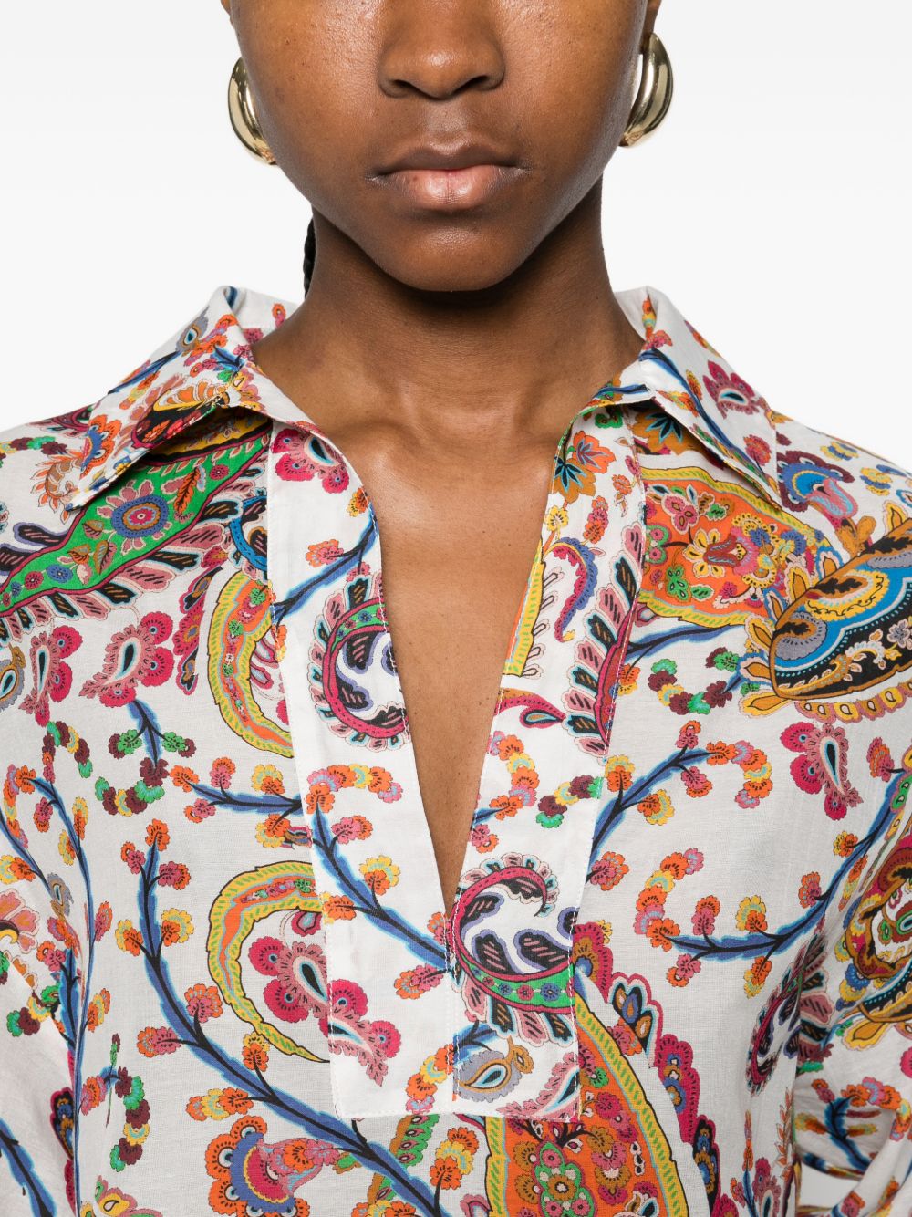 ETRO Camicia con stampa paisley in cotone multicolore