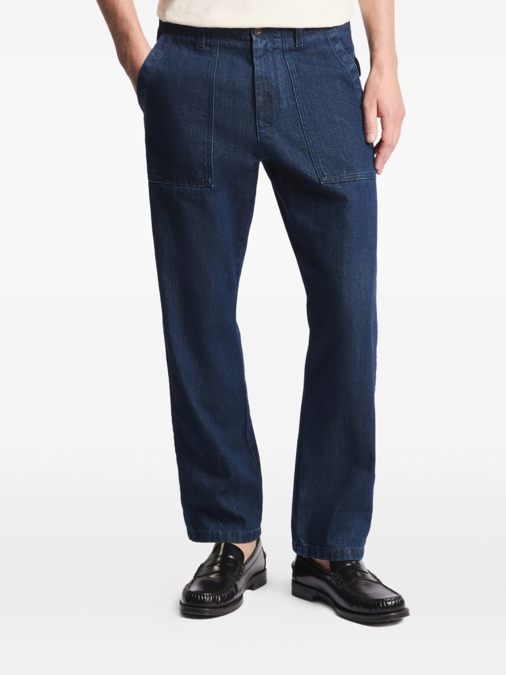 FAY Pantaloni in cotone effetto jeans blu scuro