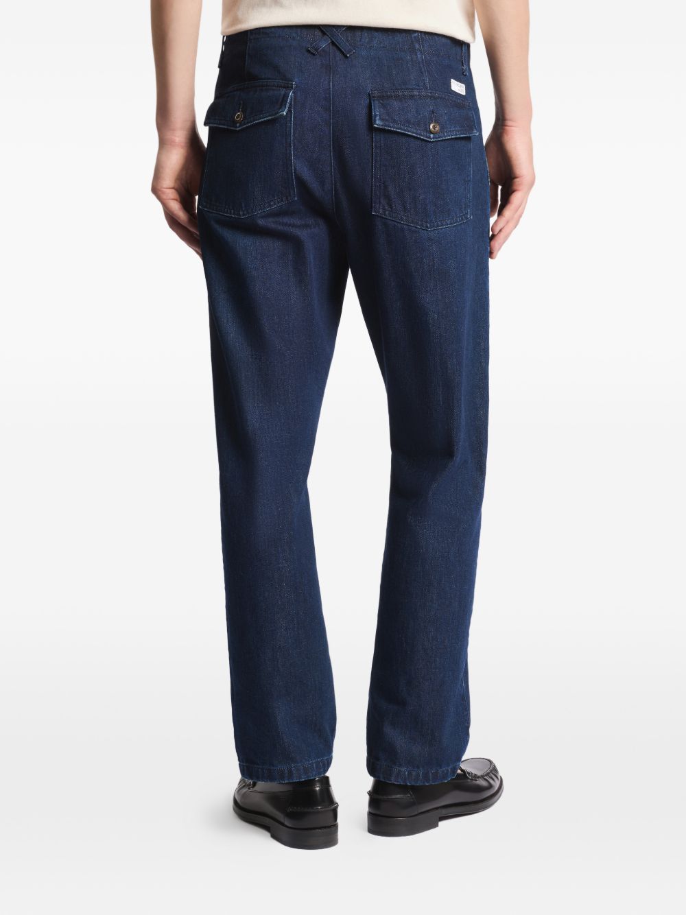FAY Pantaloni in cotone effetto jeans blu scuro
