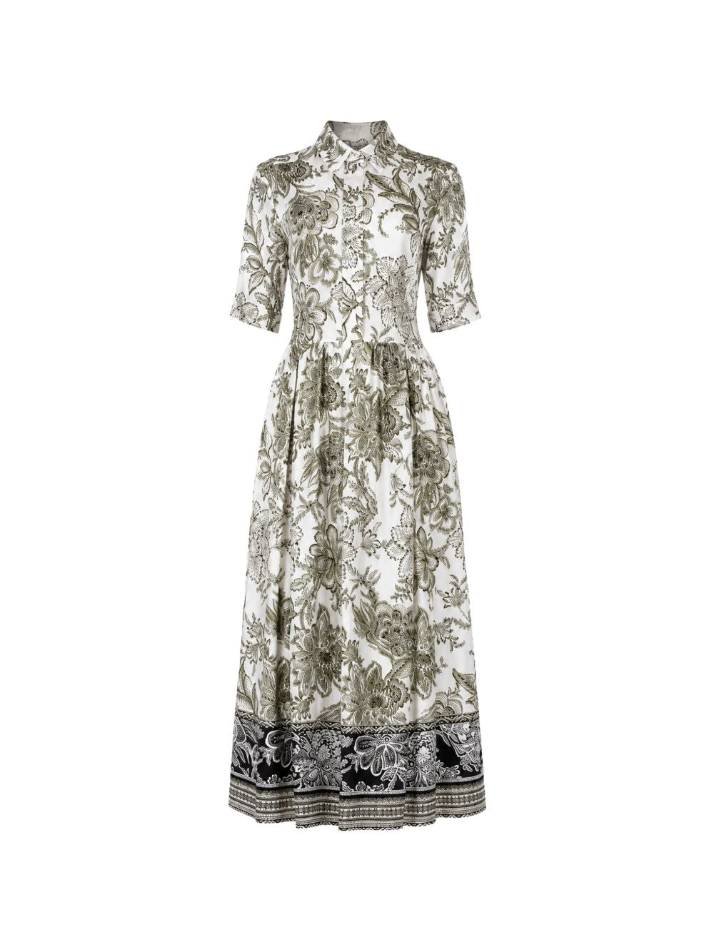 FAY Abito midi con stampa verde