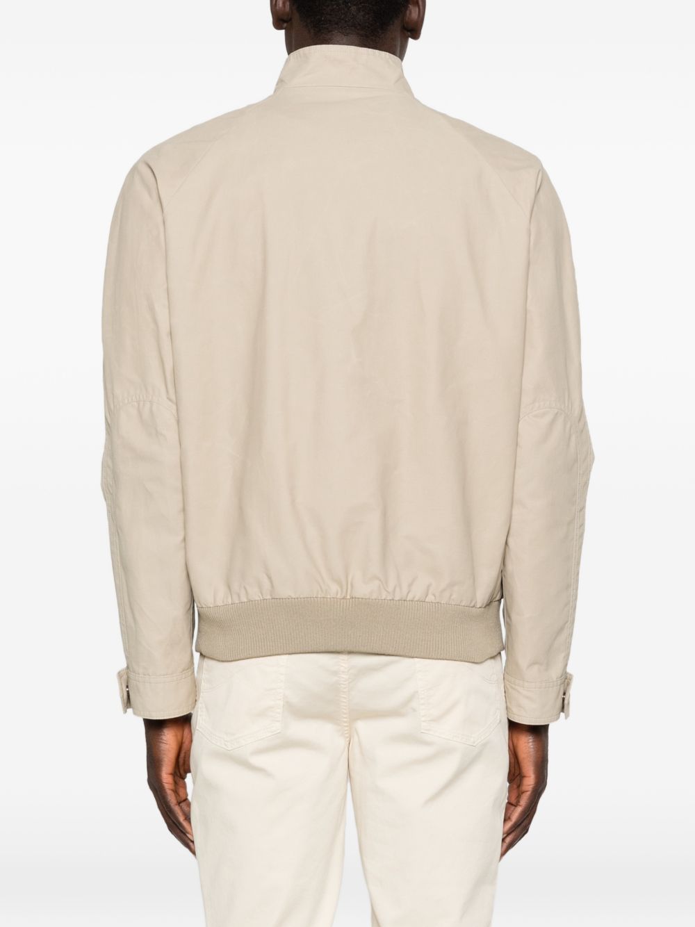 FAY Bomber zip-up beige con fondo a costine