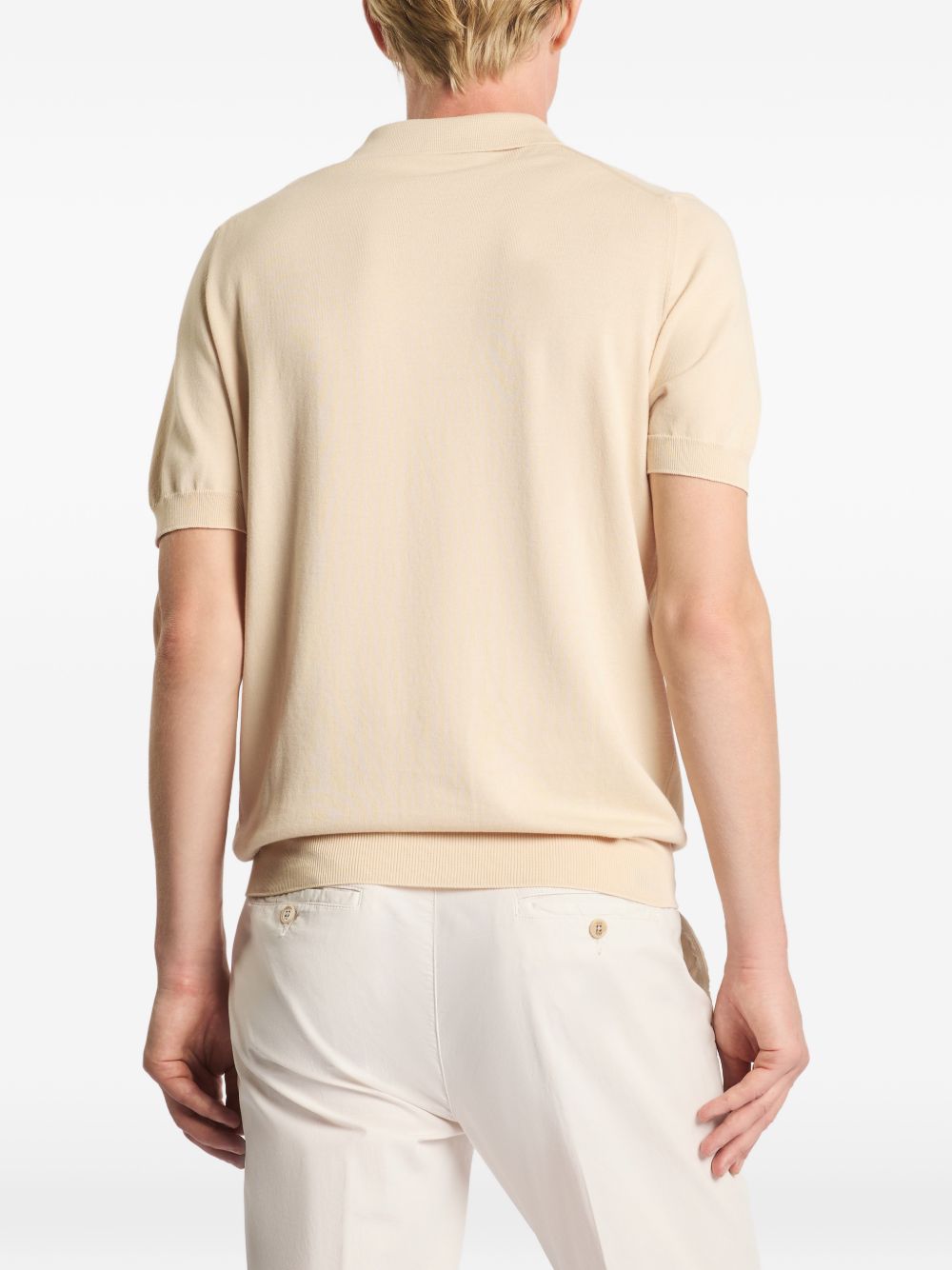 FAY Polo in cotone beige con colletto a polo