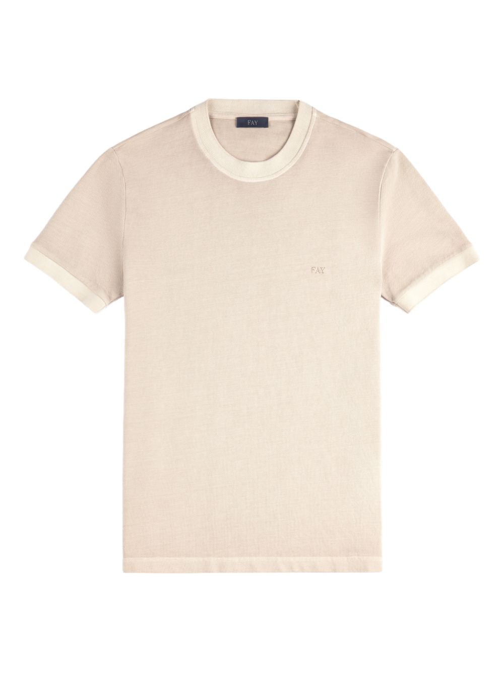 FAY T-shirt in cotone marrone girocollo