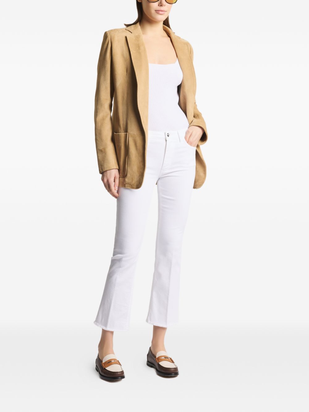 FAY Jeans bootcut in cotone bianco con cinque tasche