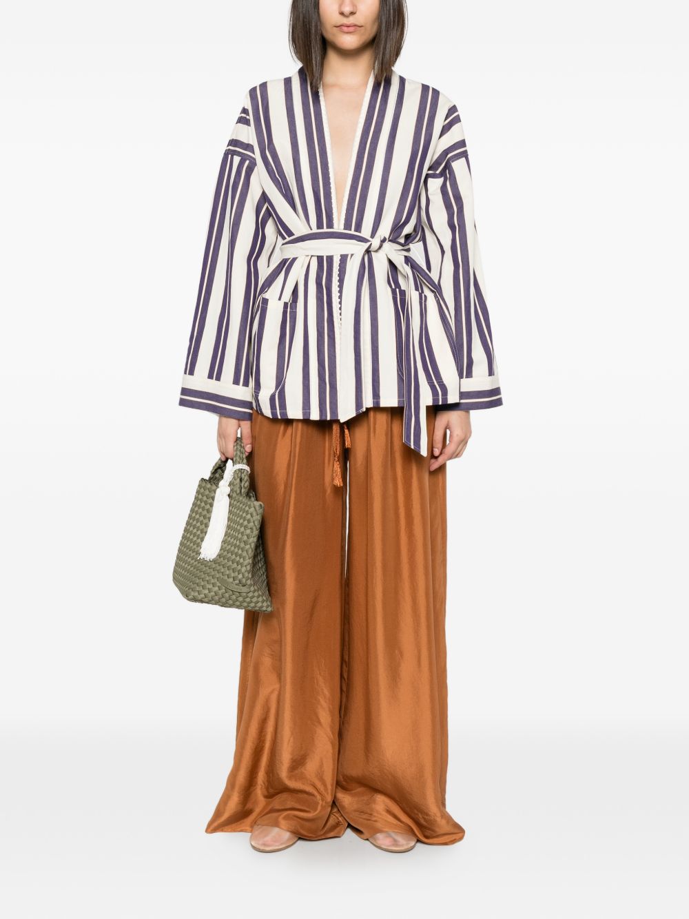 FORTE FORTE Pantaloni in seta con coulisse bronzo