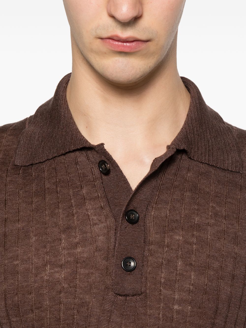FUMAGALLI Polo Mono in maglia a coste marrone